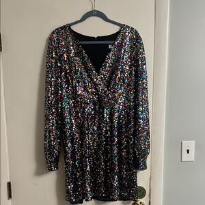Hutch Multicolored Sequin Embellished Mini Dress